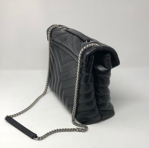 YSL Black Medium Matelesse Lou Lou Bag