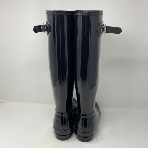 HUNTER Black Rubber Rainboots
