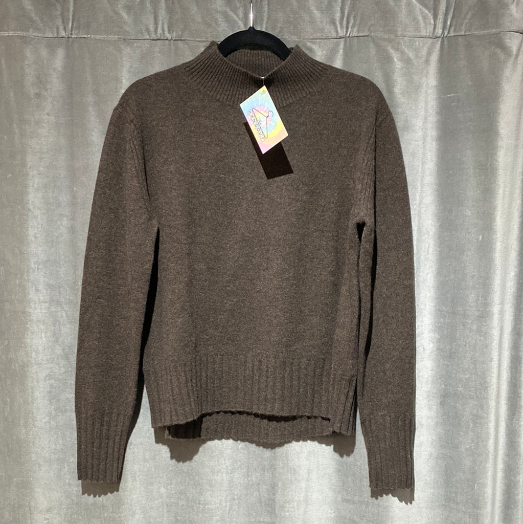 J. Crew Cashmere Dark Brown Mock Neck Sweater