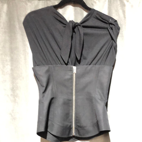 Alexander Wang Black Cotton Corset short sleeve top