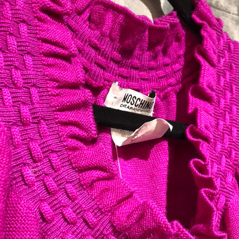Moschino Cheap & Chic Magenta Sleeveless Wool Blend Top