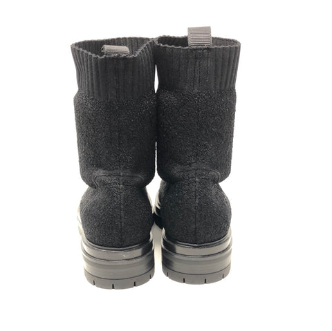 Gianvito Rossi Black Elastic Fabric Lug Bootie