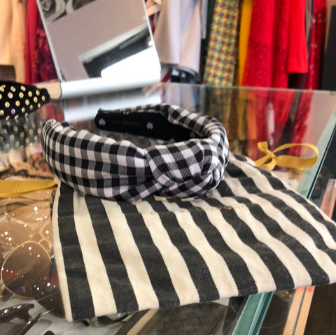 Lele Sadoughi Black and White Gingham Headband