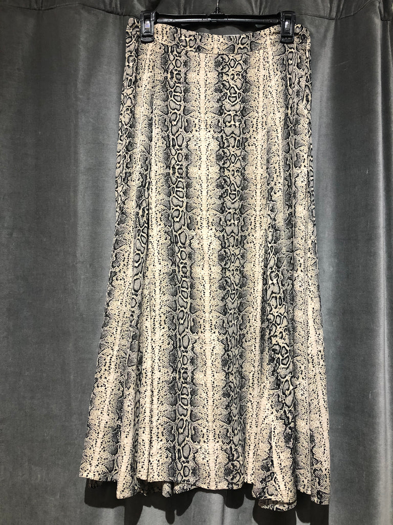 LES COYOTES DE PARIS Snake Print Silk Full Bottom Skirt