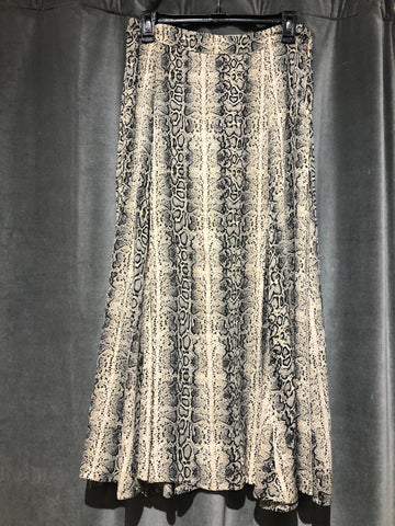 LES COYOTES DE PARIS Snake Print Silk Full Bottom Skirt