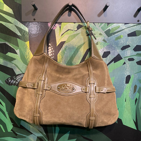 Vintage: Gucci Tan Suede and Leather Small Hobo Bag 85th Anniversary