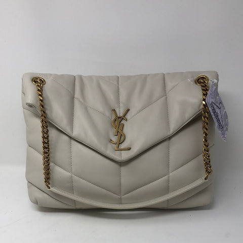 YSL Cream Soft Leather Sintra SPORT with Gold Hardware