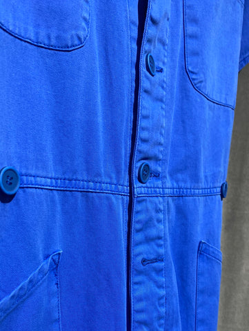 PISTOLA Blue Collared Short Sleeve Pants Jumpsuit