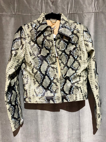 Miaou Lex Snake Print Cropped Jacket