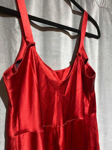 Vintage: Donna Karan Thick Strap Red Silk Slip Dress