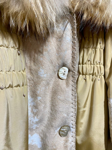 Linea Ranch Anfor Fur Lined Button Coat