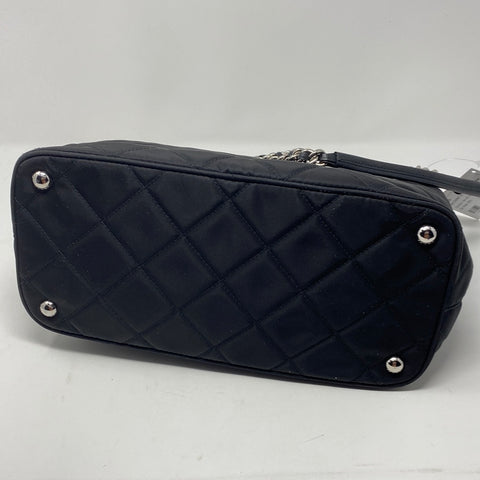 Prada Nylon Quilted Top Handle Bag with Silver Hardware