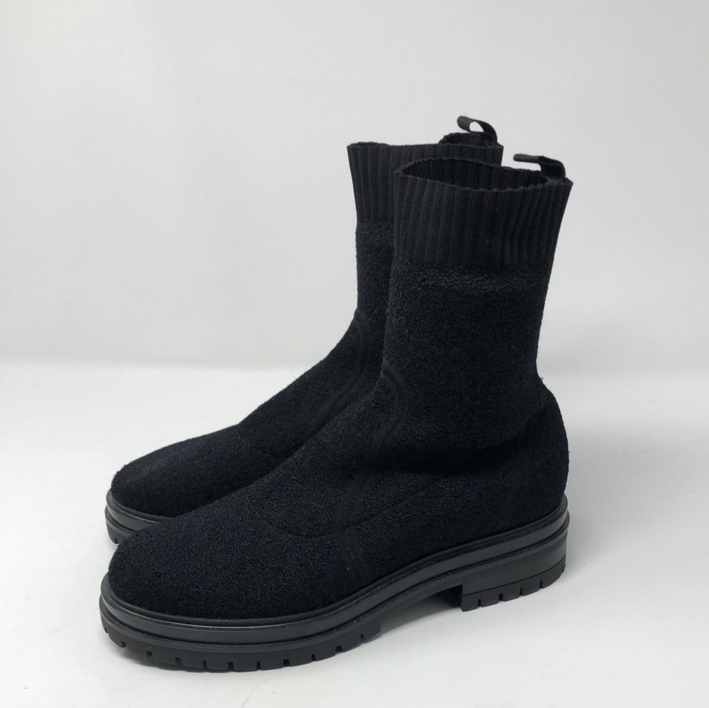 Gianvito Rossi Black Elastic Fabric Lug Bootie