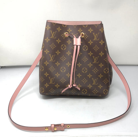 LOUIS VUITTON 'Néonoé' Monogram Bucket Bag with Pink Suede Interior