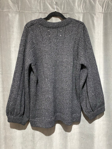 Mason Margiela Grey Wool Crew Neck Oversized Sweater