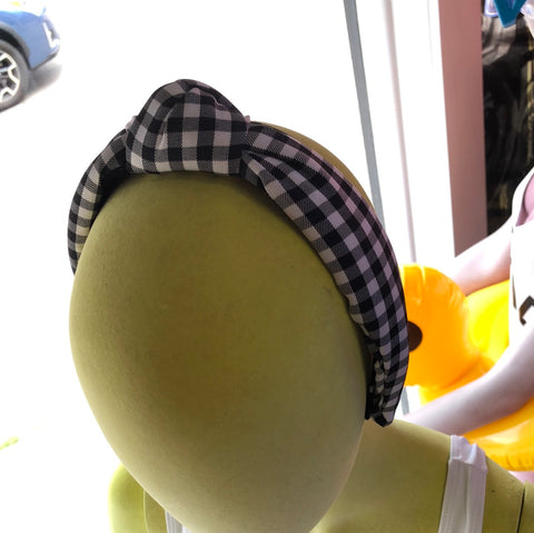 Lele Sadoughi Black and White Gingham Headband