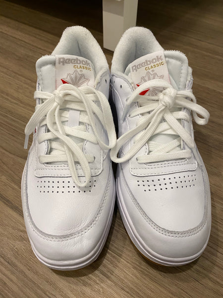 Reebok White Leather Club C Double Sneaker