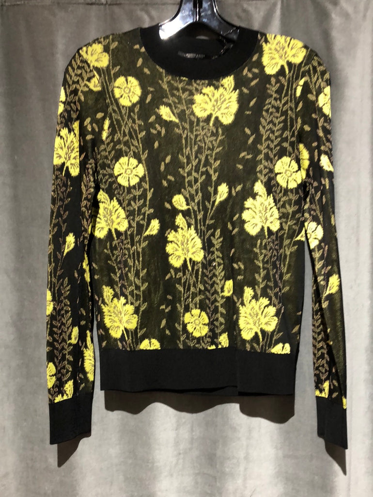 Scotch and Soda long sleeve leaf print knit