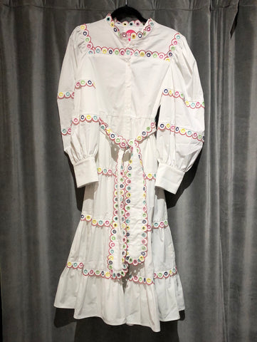 Celia B White Longsleeve Tiered BIANCA Dress
