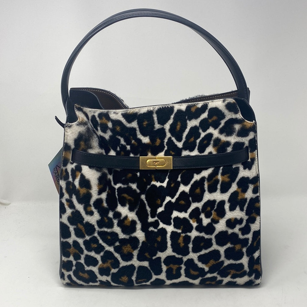 Tory Burch Lee Radziwill Calf Hair and Black Bag Large