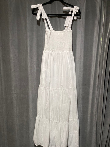 XIRENA White Cotton Sleeveless Maxi Sundress