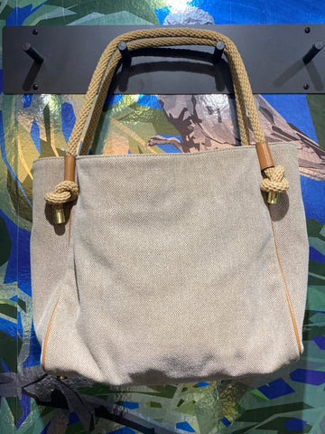 Michael Kors Fabric Nautical Natural Canvas/Leather Large Beach Tote