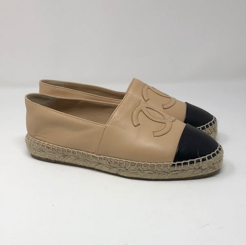 Chanel Espadrille in Tan and Black