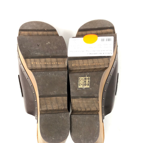 Stella McCartney Brown and Wooden Clog with Silver Chain