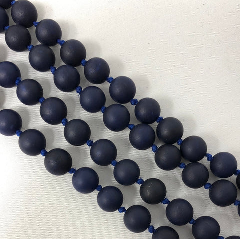 BEADS: Navy Matte Extra Long Necklace 2
