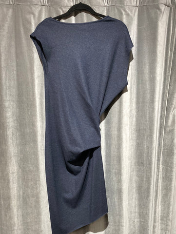 Helmut Lang Asymetrical Ruched Wool Dress