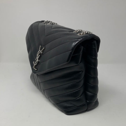 YSL Black Medium Matelesse Lou Lou Bag