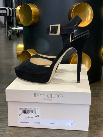 Jimmy Choo 247 Linda Suede Black Shoe