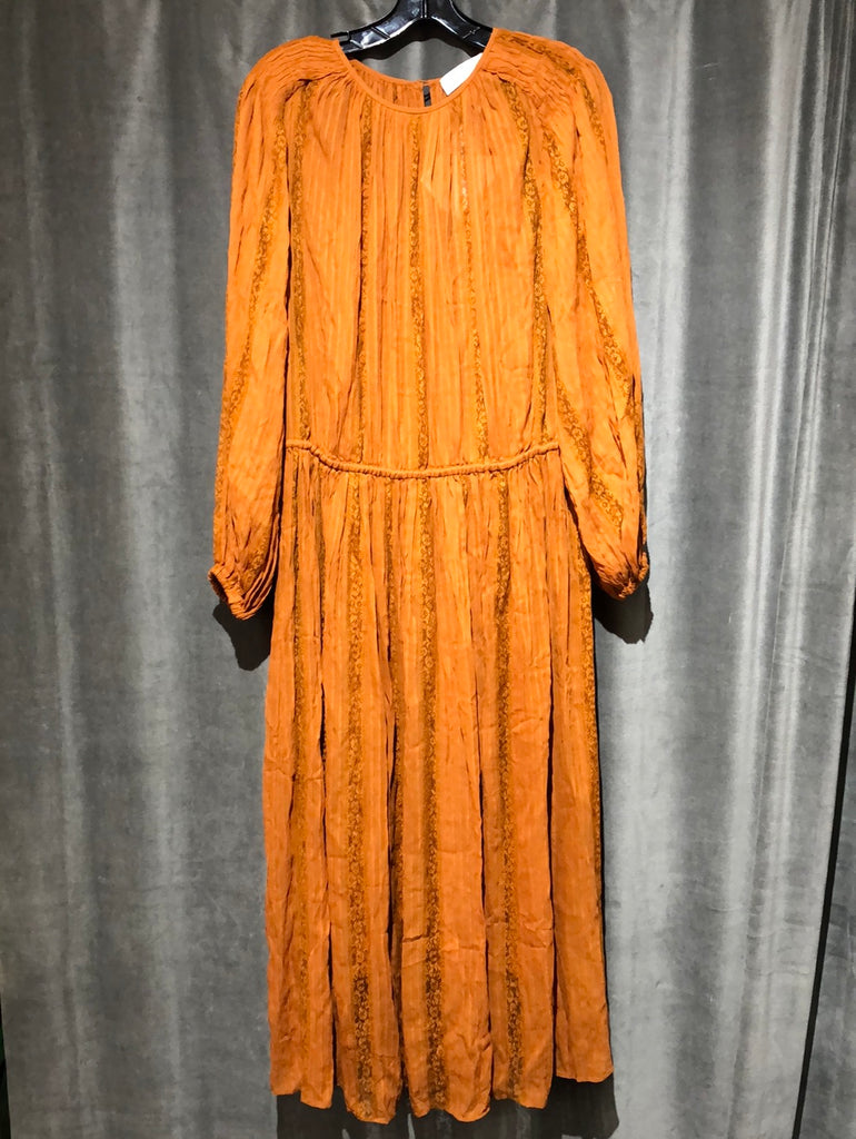 Zimmermann Burnt Orange Long Sleeve Midi Dress The Hangout Zimmermann Burnt Orange Long Sleeve Midi Dress The Hangout