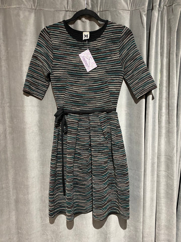 Missoni Short Sleee Fit and Flare Multi Color KNit Dress