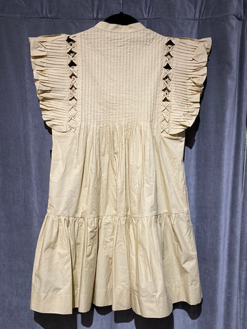 SEA NY Sleeveless Flutter Tunic in Butter with Layered Bottom