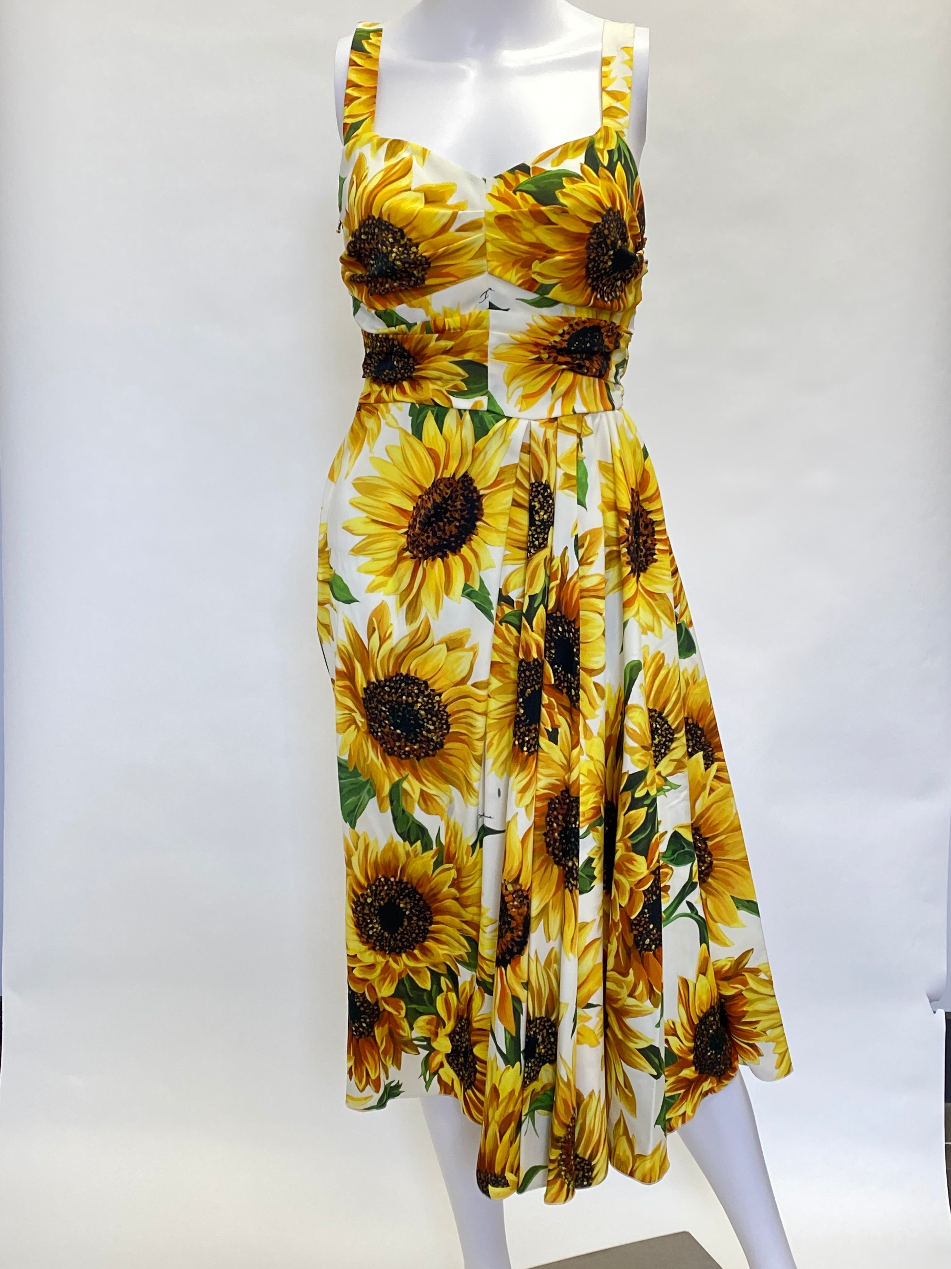 Dolce gabbana sunflower outlet dress