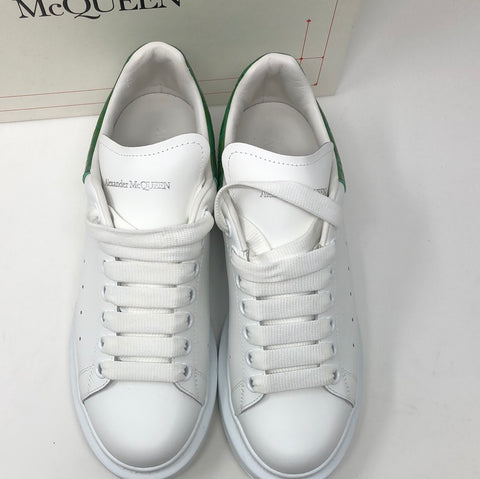 Alexander McQueen White and Green Croc Back
