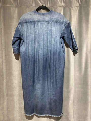 NILI LOTAN Oversized Short Sleeve Denim Tunic Dress
