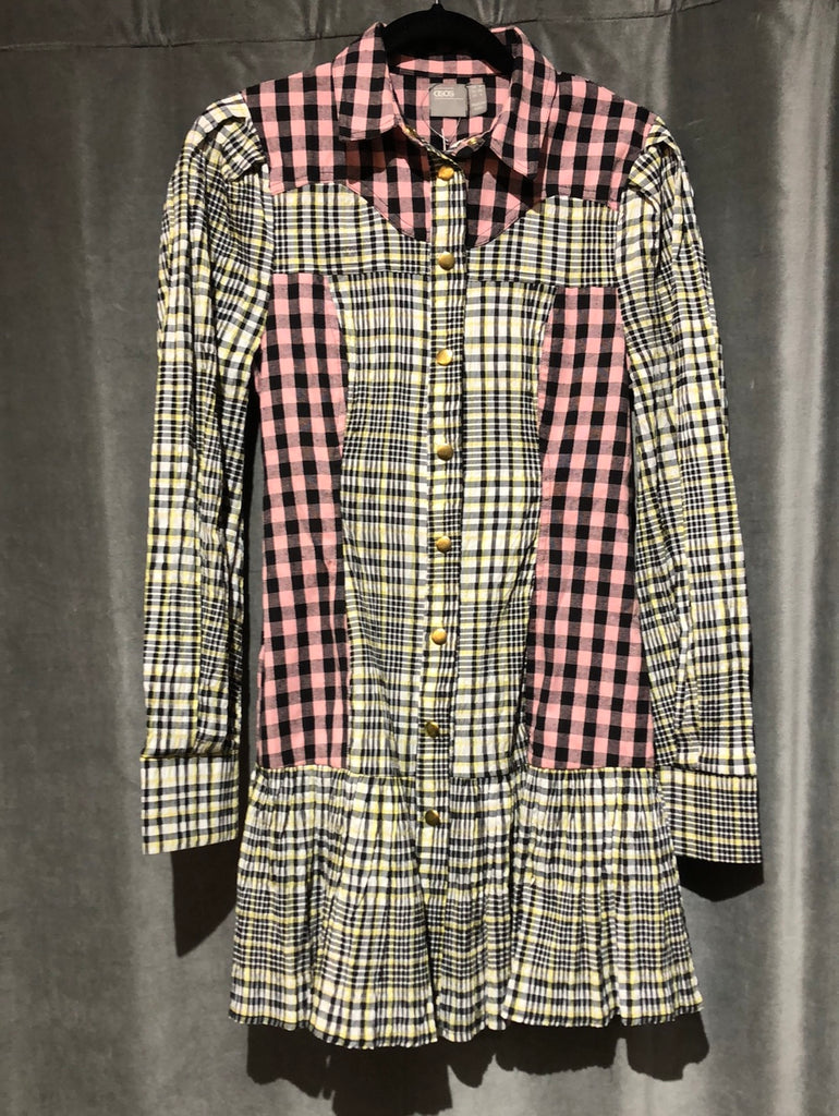 ASOS Plaid Collared Long Sleeve Mini Dress