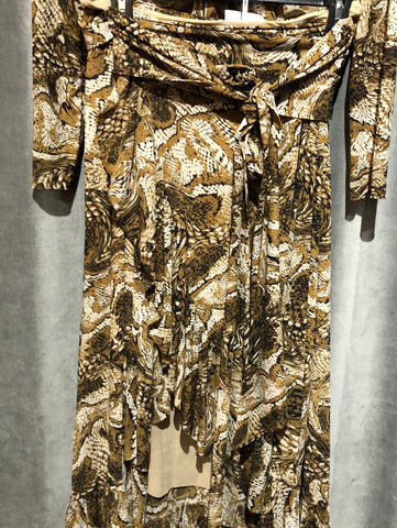 GANNI snakeskin earthy sheer print matching set