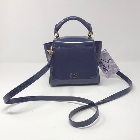 Zac Posen Dark Periwinkle Plastic Mini Crossbody bag with Gold hardware