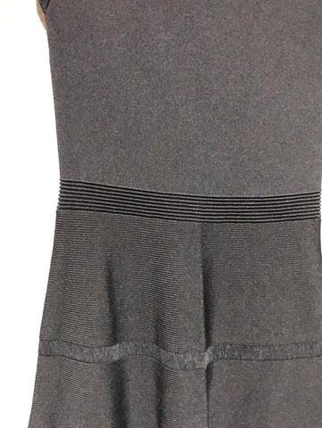 Sandro Black Sleeveless Knit Stretch Fit and Flare Dress