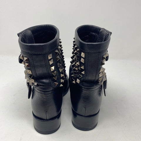 VALENTINO Black Studded Moto Boot