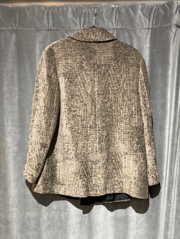 Vintage: Giorgio Armani Oversized Brown Chenille Blazer with Black Velvet Lapel
