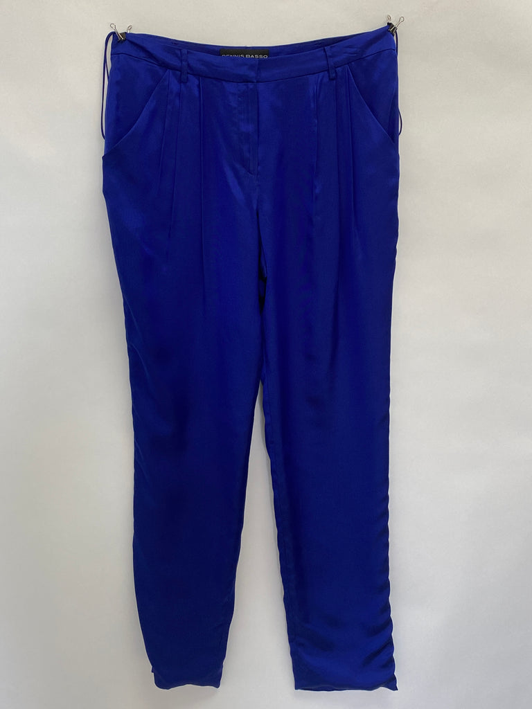 Dennis Basso Silk Royal Blue Silk Pant