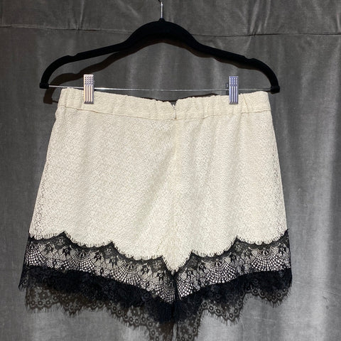 Anna Sui white and Black Victorian Lace shorts
