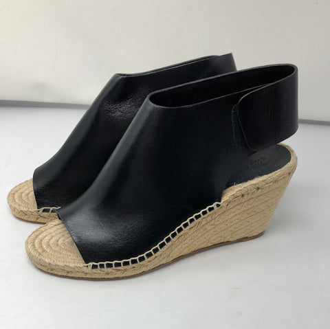 CELINE Black leather espadrille wedge – The Hangout