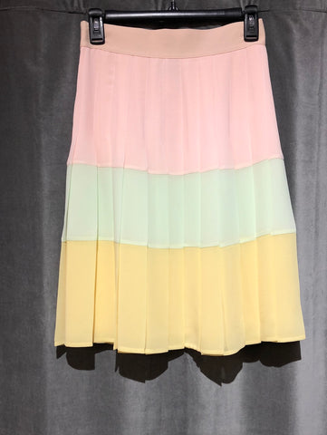 EDWARD ACHOUR PARIS Chiffon Pastel Layered Pleated Skirt