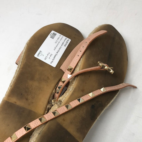 Valentino Mauve Leather Ankle Strap Espadrille RockStuds