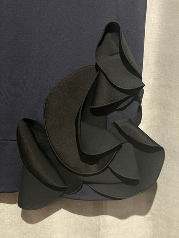 COS Navy Short Sleeve A Line Shift Dress with Black Applique